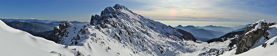 Vista sul Passo 'La Forca' (1848 m), verso il Monte Alben (2020 m) e sul vallone delle Baite d'Alben